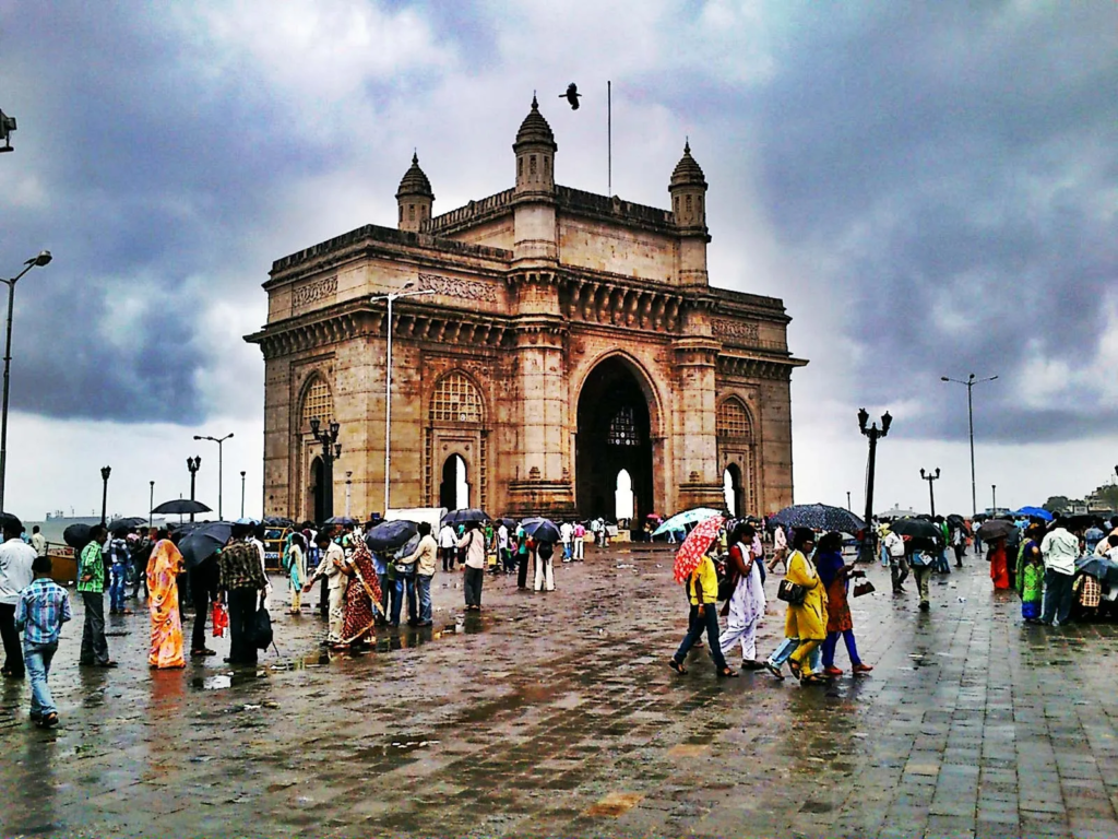 Beautiful image of the Gateway of India at a rainy day