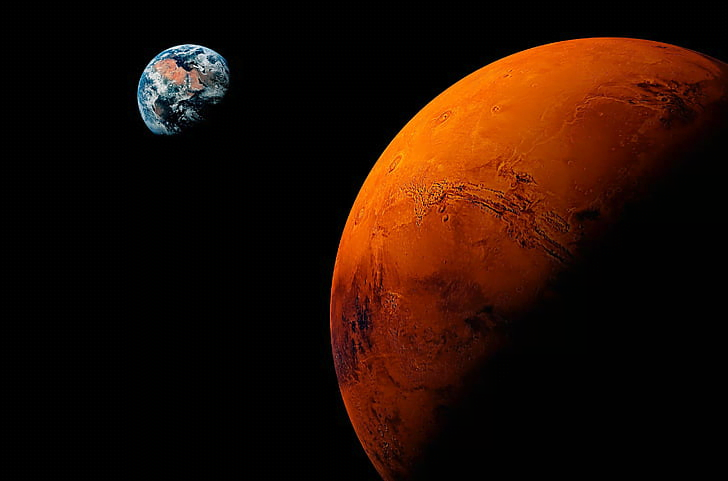 earth and mars